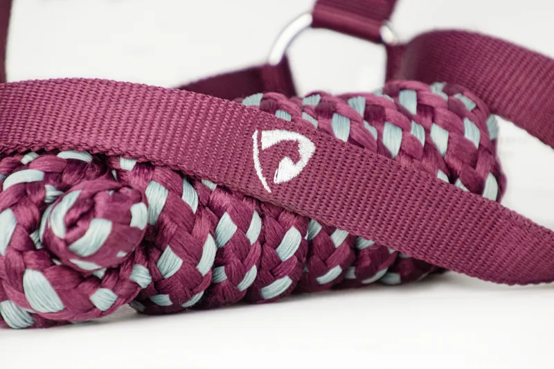 Hy Equestrian Synergy Head Collar and Lead Rope - Fig/Silver-2